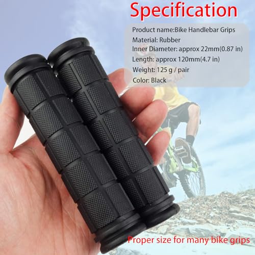 Non-Slip Rubber Bike Handlebar Grips - 2 Pairs for Kids