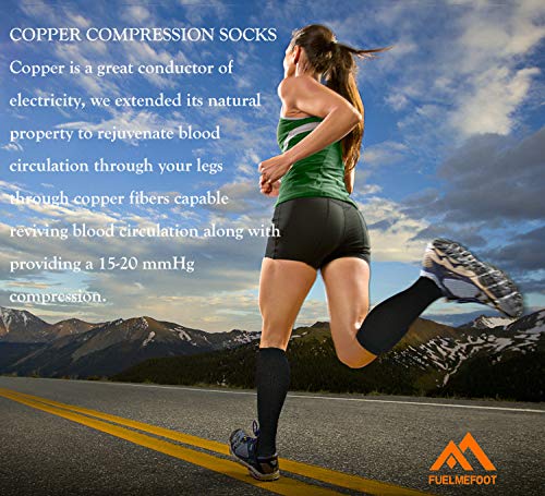3 Pack Copper Compression Socks for Men & Women - Best for Circulation & Athletic Use