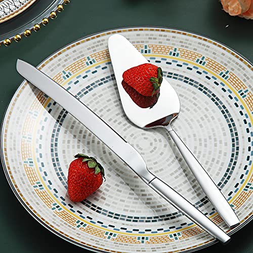 Wedding Cake Knife and Server Set - Stainless Steel, Silver