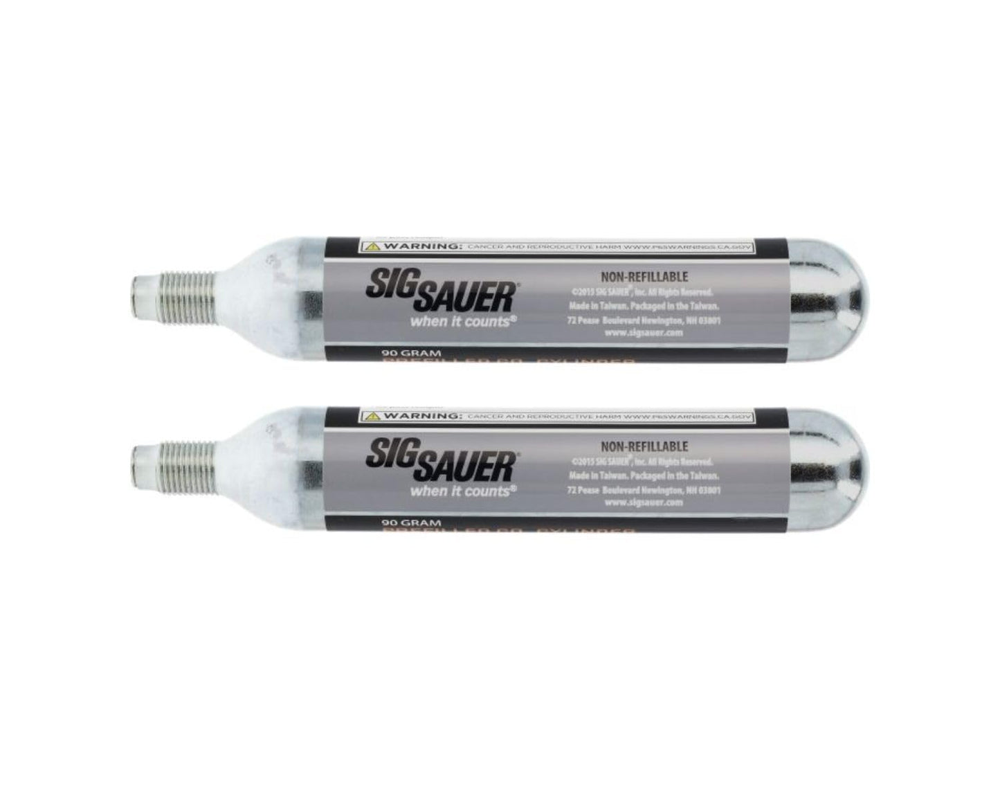 SIG SAUER Advanced Reliable Non-Refillable AC-90-2 Pellet Replacement CO2 90 Grams Airgun Cartridge, Pack of 2