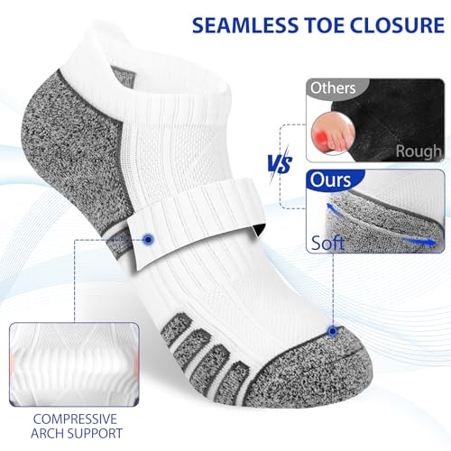 Low Cut Athletic Ankle Socks for Men and Women - 6 Pair Pack, Breathable