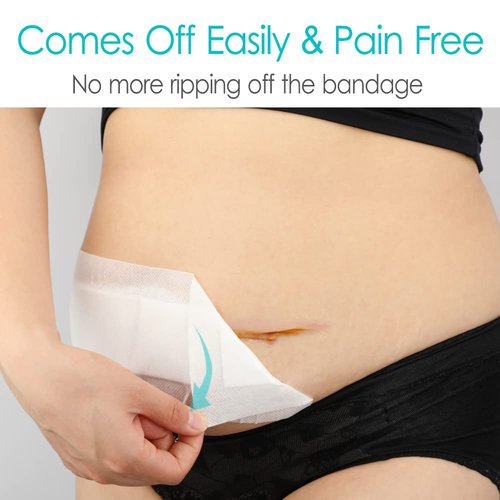 Extra Long Adhesive Island Dressing 10 Pcs, 4"x14" Knee Replacement Surgery Gauze Bandages Wound Breathable Bordered Hip Surgery Back Incision Post Surgical Recovery Individually Wrapped
