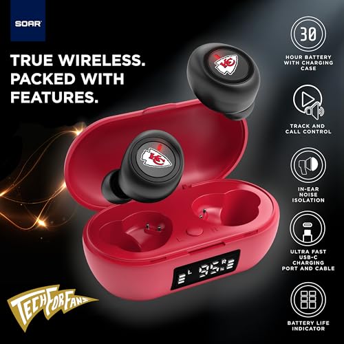 Chicago Bears True Wireless Earbuds - Bluetooth 5.0, 63 Hour Battery