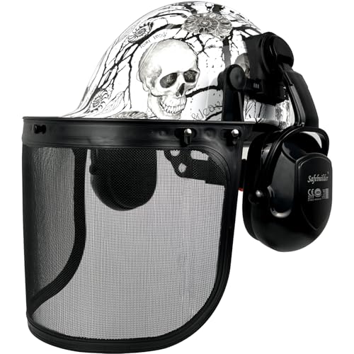 Q20X Forestry Hard Hats 3 in 1 Chainsaw Arborist Helmet with Face Shield & Ear Muffs Hearing Protection Forestry Safety Helmet ANSI Z89.1 OSHA