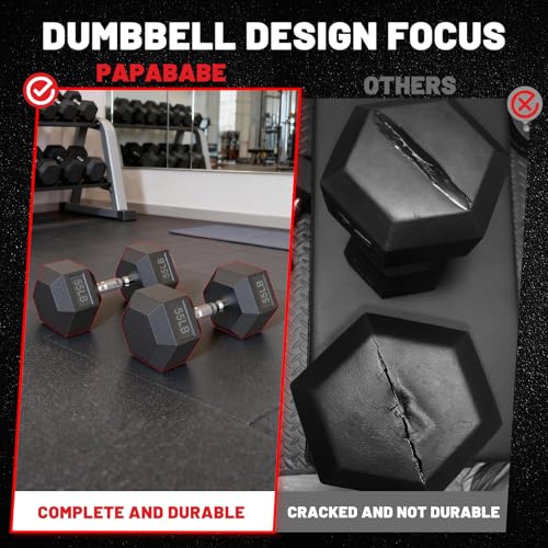 Papababe 5 Pair Chrome Handle Dumbbell Set 2.5-100lb for Home Gym