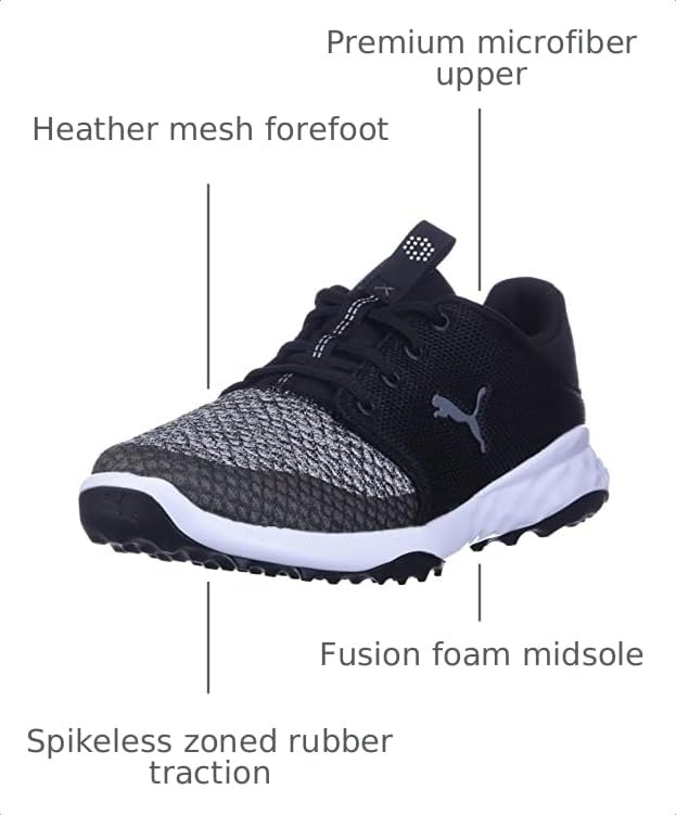 Golf Shoes - Puma Grip Fusion Sport Men's - 12 / Black & Quiet Shade