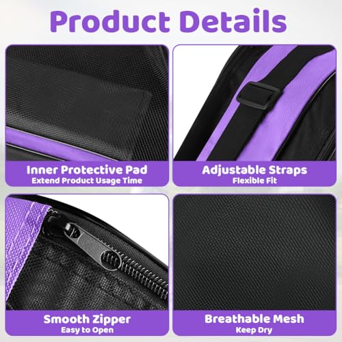 Breathable Ice Skate Bag with Adjustable Strap - Purple