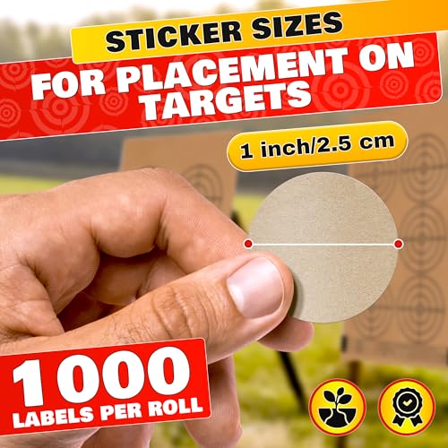 Shooting Target Stickers - 1000 Pcs, 1 Inch Brown Paster Dots