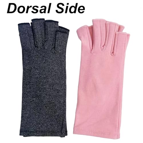 Bamboo Arthritis Gloves for Pain Relief - Medium (Pack of 4) - Grey Pink