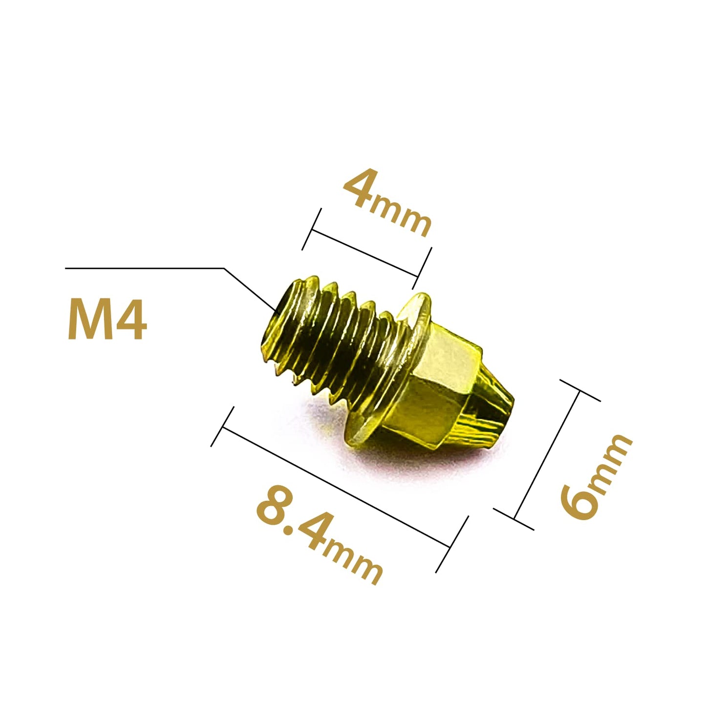 ONIPAX Bike Pedal Bolts Screw M4 x 7mm 40 pcs/Bag with 1 Wrench