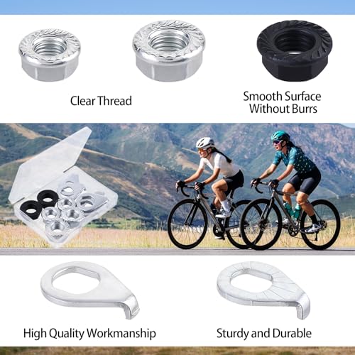 12-Piece Bike Axle Nut and Safety Washer Kit - M8/M9.5/M10