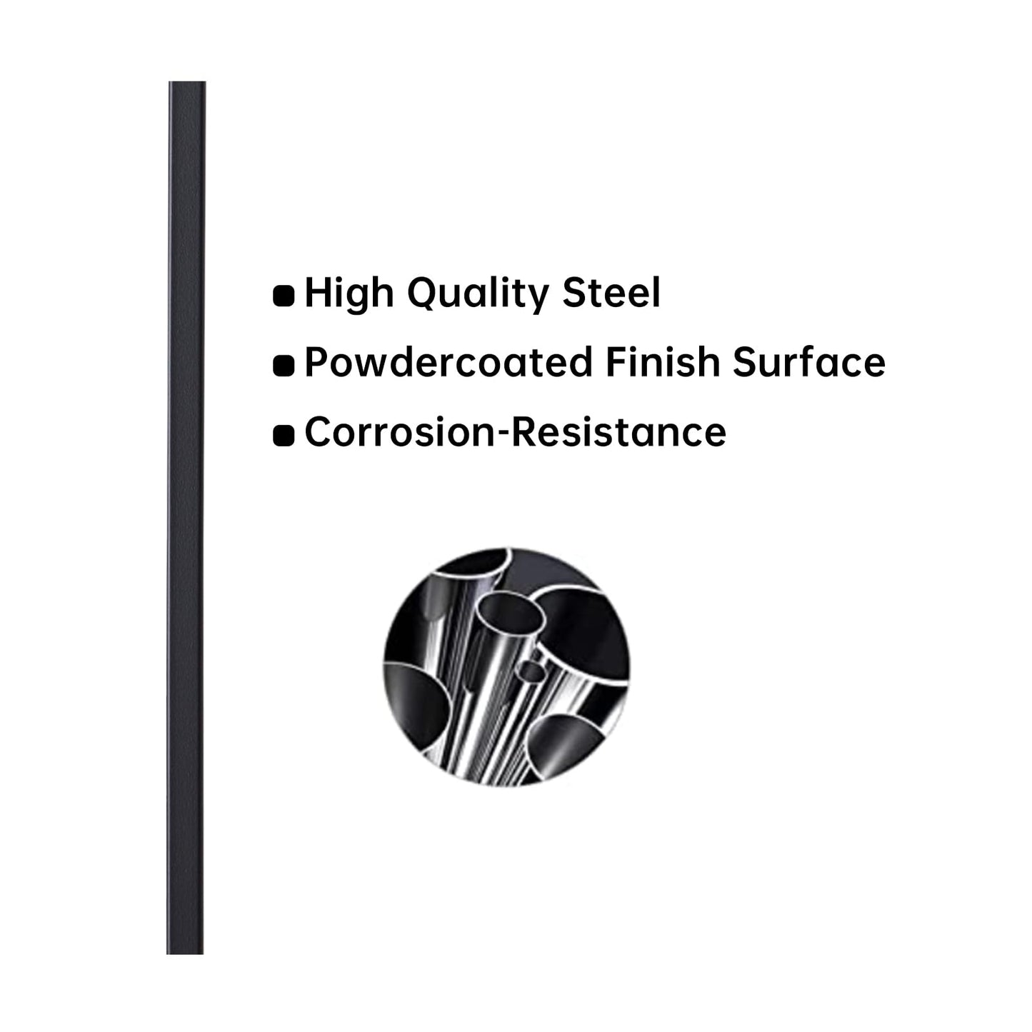 Gleefurny Balusters for Staircase Interior - Stair Railing Indoor Spindles, Iron Balusters Banister, Hollow Square, 1/2inch x 44inch, Plain Iron Balusters and Swivel Shoes (Pack of 10), Satin Black