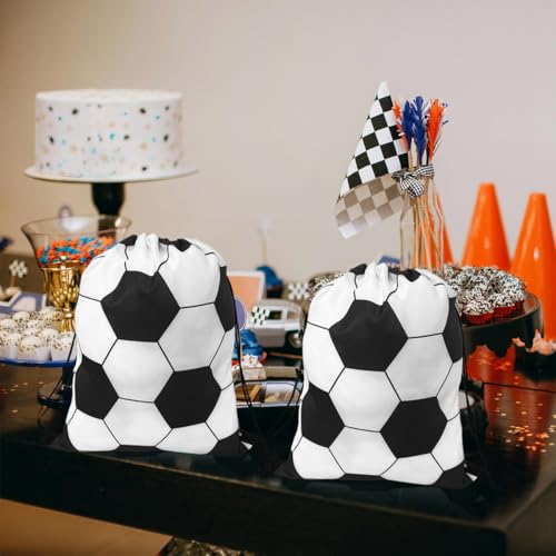 4-Pack Soccer Drawstring Backpacks - Fun Party Gift Bags