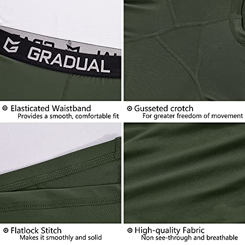 Women's Compression Volleyball Shorts - 3"/7" - Medium Olive Green