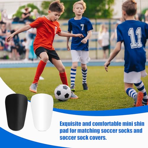 Mini Soccer Shin Guards - 4 Pcs Black & White Protective Pads