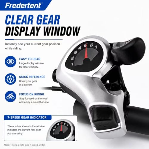 Fredertent TX50-7 7-Speed Right Thumb Shifter with 87in Cable & Gear Window