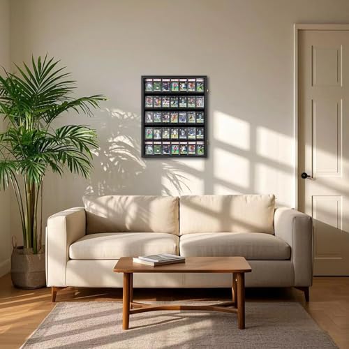 Wall-Mounted Sports Card Display Case for Graded Cards | Matte Black