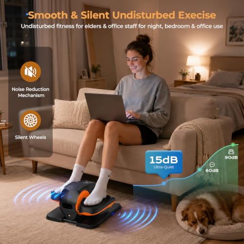 Under Desk Elliptical Machine - Portable Electric Exerciser with Remote Control