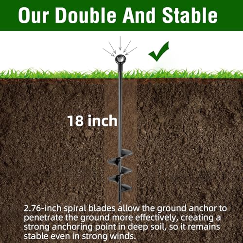 Heavy Duty Ground Anchors - 18 Inch Screw-in Anchor Kit, 4 Pack