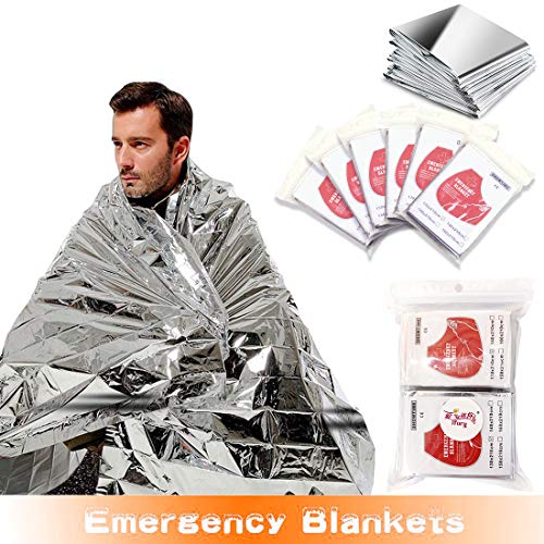 Emergency Mylar Thermal Blankets - Survival Pack of 6