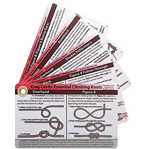 Portable Waterproof Climbing Knot Cards - 19 Essential Knots