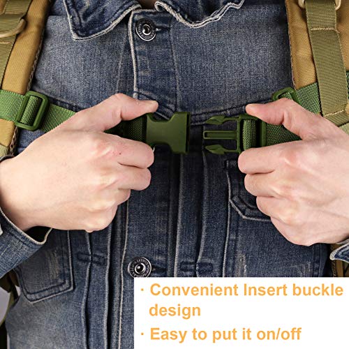 Adjustable Backpack Chest Strap Belt with Buckle - Army Green