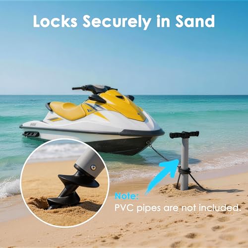 2 Pack Dock Auger Kit, Sailpref Sand for PVC Tubing Sandbar Anchor,
