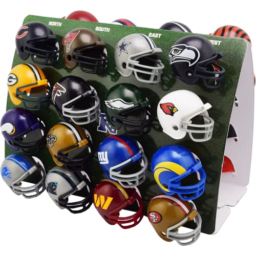 32 NFL Team Gumball Size Helmet Tracker Set with Display Board