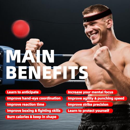Boxing Reflex Ball Headband Set - 4-Pack Training Gear - Orange-01