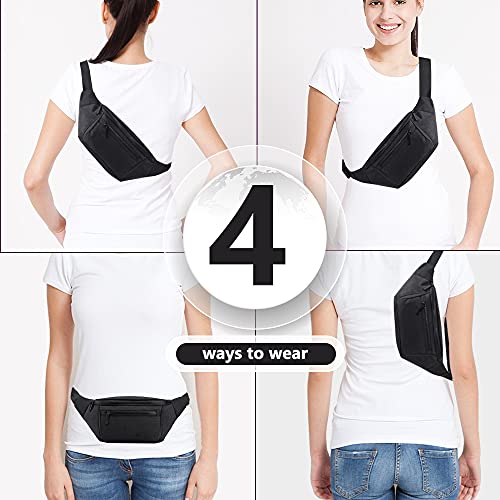 Fanny Pack for Men & Women - Adjustable Lightweight Hip Pack - Black