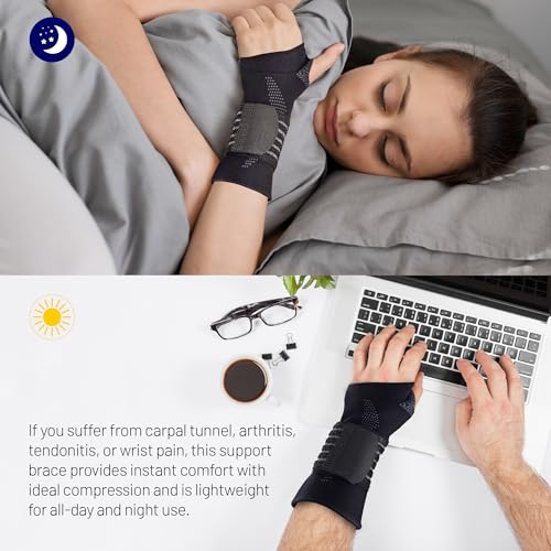 Adjustable Wrist Support Brace - Compression Sleeve, Large