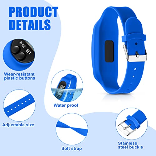 Walking Running Pedometer Watch - Silicone Fitness Tracker, Dark Sport Multi (12 Pack)