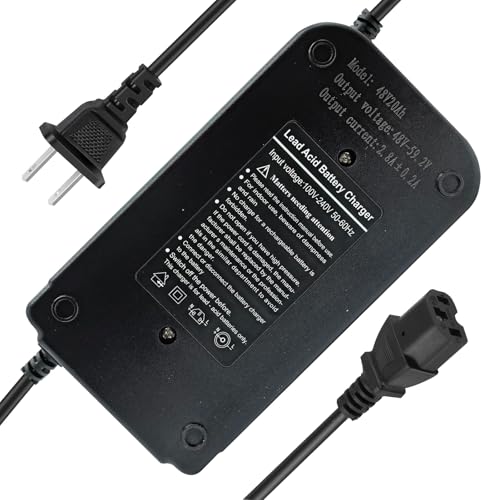 48V 20Ah Lead Acid Battery Charger for Scooters & Go-Karts - 110V-240V Input