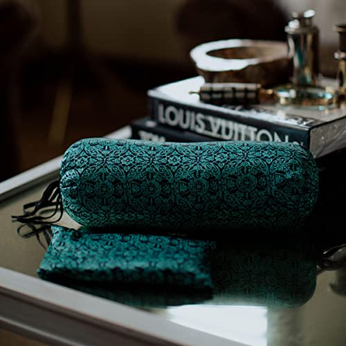 Silk Eye Pillow with Organic Flaxseed Filling - Boho Teal