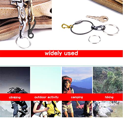 30 Pcs Mini Carabiner Clips Set - Black+Grey+Silver-S