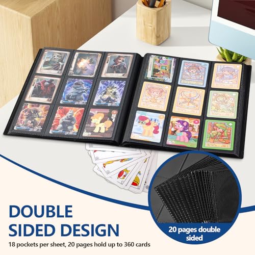 Premium Trading Card Binder - 9 Pockets - Black