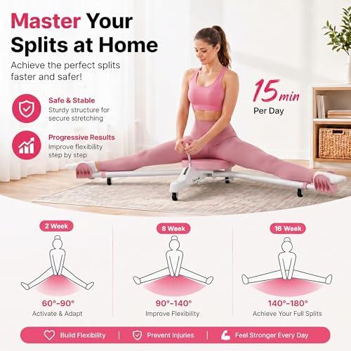 Leg Stretcher Machine for Flexibility - Adjustable Pink Equipment