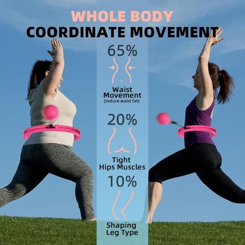 Argvsde Pink 28-Inch Adjustable Infinity Hoop for Home Fitness Beginners