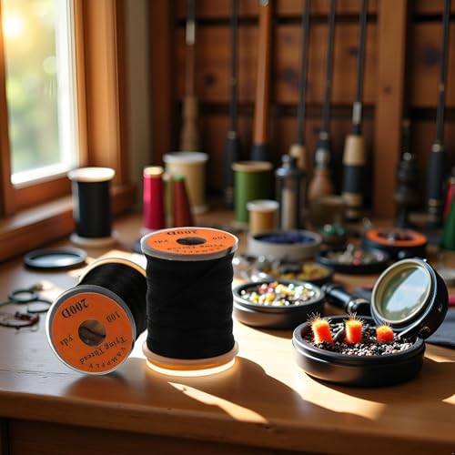 Fluorescent Fly Tying Thread - Premium 200D, 100 Yards for Salmon & Bass
