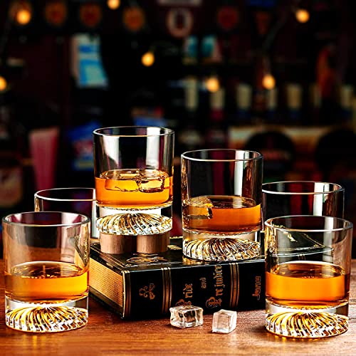 OPAYLY 12 oz Whiskey Glasses, Old Fashioned Glasses Set of 6 – Lead-Free Crystal Rocks Glasses