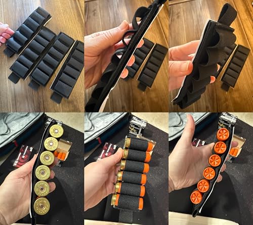 6 Round Shotgun Shell Holder Carrier - Black, Pack of 4
