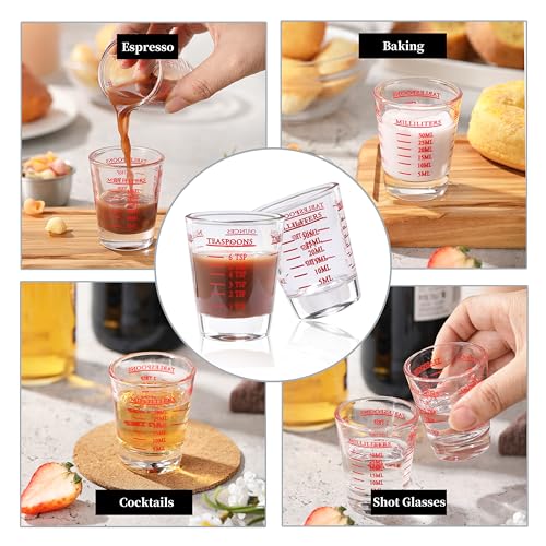 Measuring Shot Glass Set - 2PCS with 4 Measurement Units
