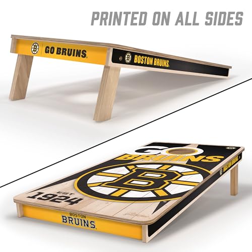 Boston Bruins Cornhole Set - 2' x 4' Wooden Game Boards