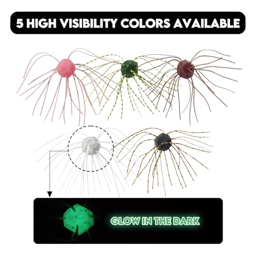 Soft Dice Fishing Lures with Lifelike Tentacles - Green, 10PCS