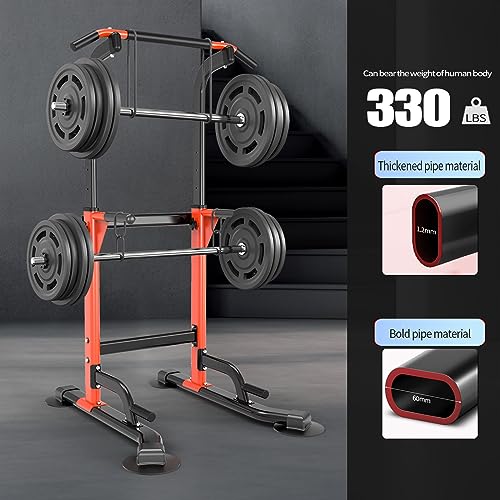 Pull-Up Dip Station - 350 lb Weight Capacity - Orange