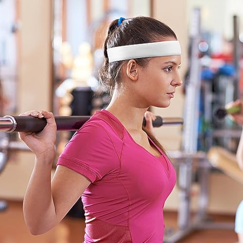 Custom Sports Headband - Personalized Sweat-Wicking Hair Band - Solid White