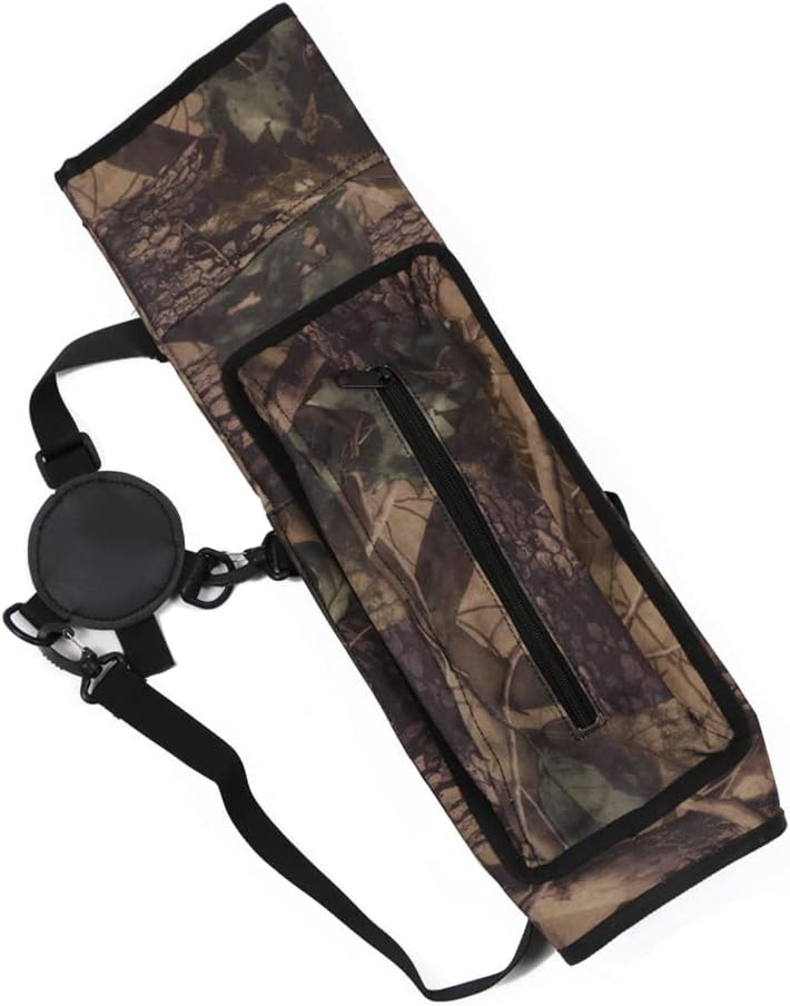 TOPARCHERY Archery Quiver - Durable Canvas Arrow Holder with Front Pockets | Ideal for Target Shooting