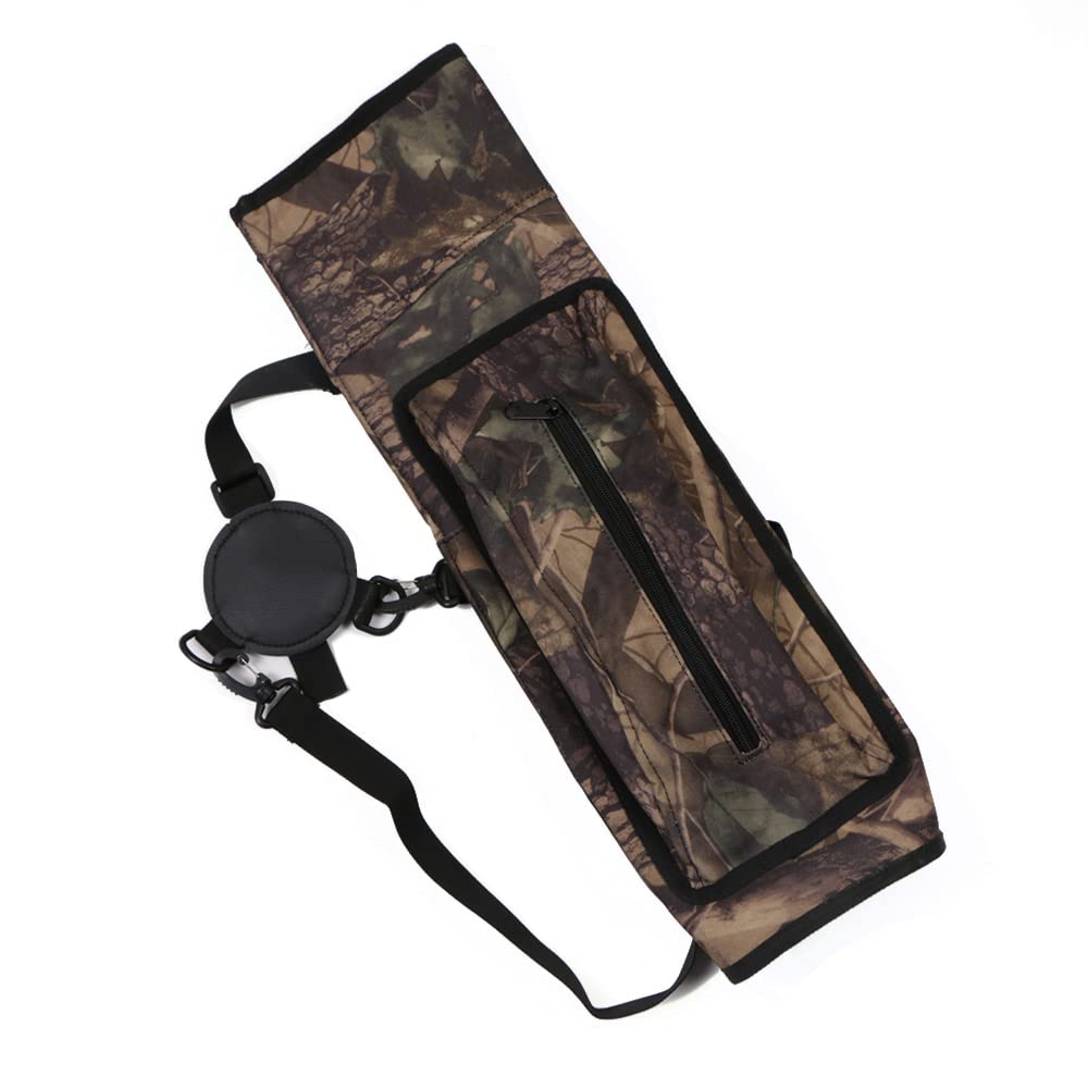 TOPARCHERY Archery Back Canvas Arrow Quiver Arrow Holder Adjustable Shoulder Hanged Target Shooting Quiver for Recurve and Compound Bows Adults or Youth Practice Competition Hunting (Camo Style)