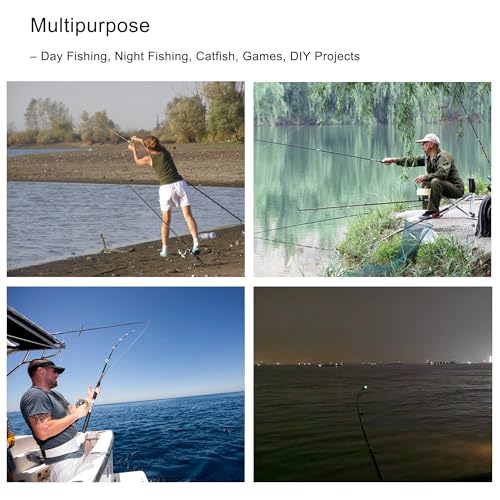 Fishing Bells with Lights - 30 Pcs Green Night Fishing Alarm Set