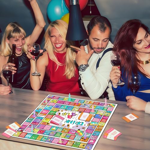 Drinking Games for Adults - Color-Blocked Leather Mat Board Game